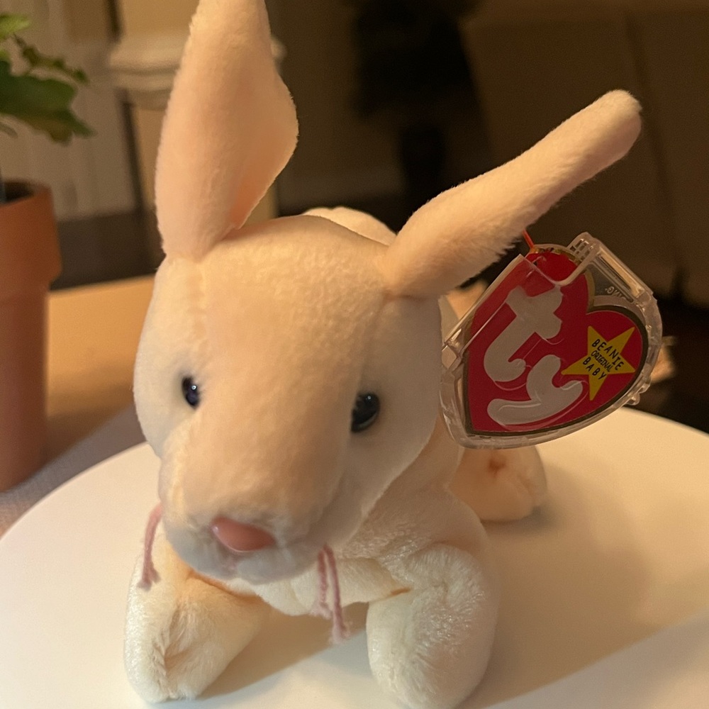 Ty Beanie “Nibbler” born April 6,1998 she is la cream color with a white tail